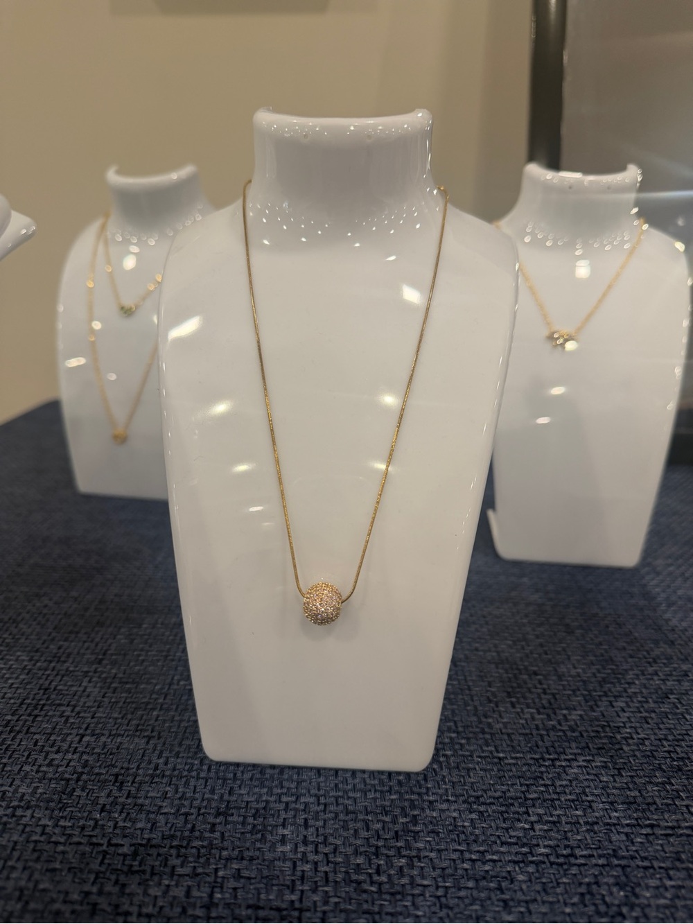 Pink Gold Pavé Sphere Pendant Necklace - Elegant Women's Jewelry